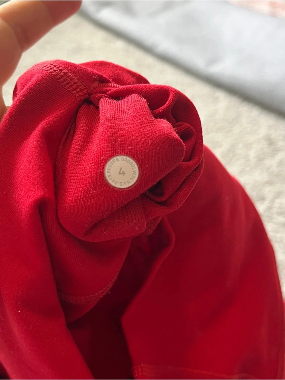 Lululemon Wunder Under Leggings Red Sz 4 High Rise Athletic Logo Leggings - Picture 5 of 5